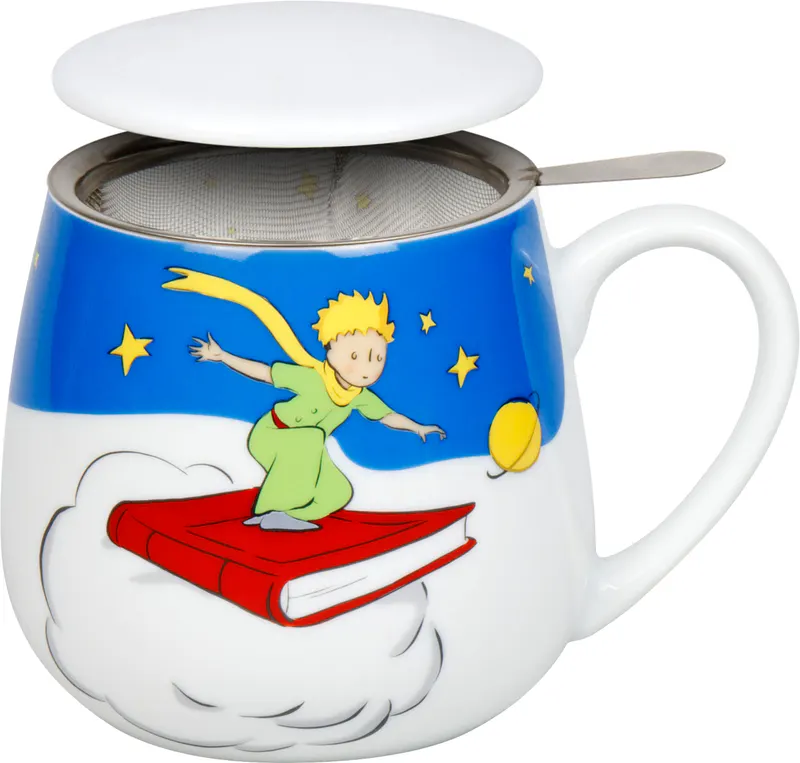 Tea Mug with Strainer, Lid & Sleeve Le Petit Prince Stars be guide you