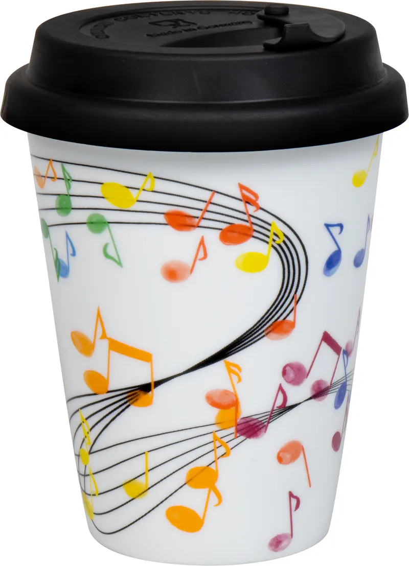 Coffee-to-go Mug with Lid & Closure - Flying Notes