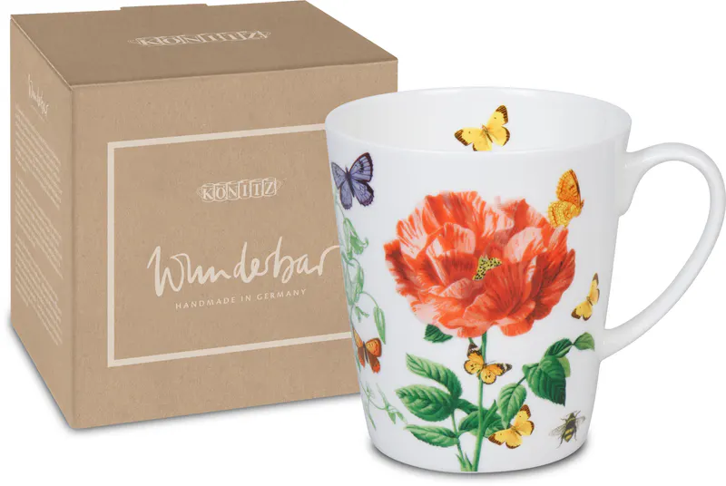 Wunderbar with gift box flowers collage red