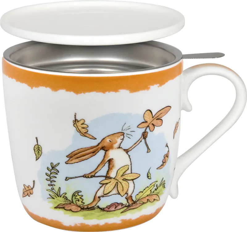 Tea Mug with Strainer, Lid & Sleeve Weißt du eigentl.-Herbst (Ger)