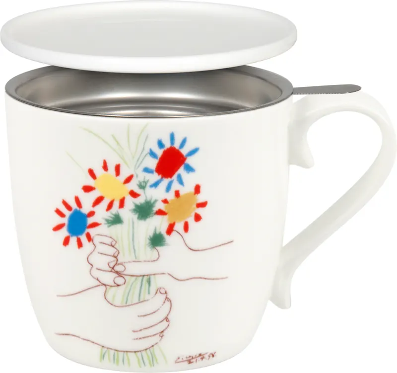 Tea Mug with Strainer, Lid & Sleeve Picasso Le Bouquet de l'Amitié