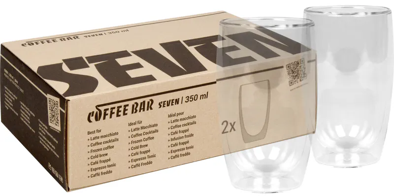 Set of 2 with Gift Box Coffee Bar SEVEN coffee glass 350 ml
