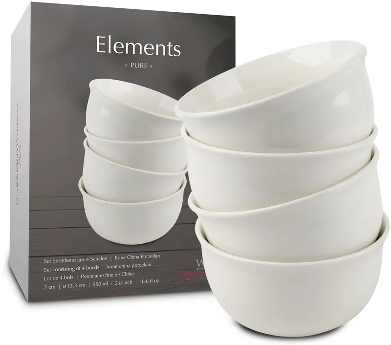 Set of 4 bowls & Gift Box Elements - Pure White